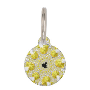 Abstract Gold Black Fractal Symmetry Pet Tag