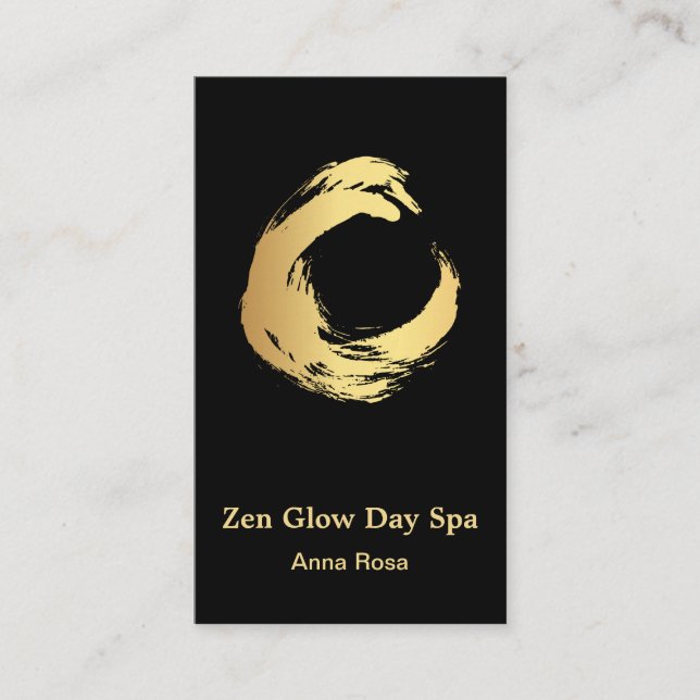 *~* Abstract Gold Brush Reiki Meditation Zen Business Card (Front)
