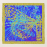 Abstract Gold Butterfly Blue Pastel Scarf<br><div class="desc">The Chic Golden Butterfly Scarf It is a graphic metaphor created for You,  Beautiful Woman. 
You can personalise the text with the first Name of Your Custom text or any phrase that Inspires You.</div>