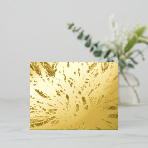 Abstract Gold Butterfly Pattern Foil Holiday Postcard