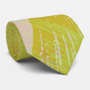 Abstract Gold Butterfly Pink Violet Pastel Pattern Tie
