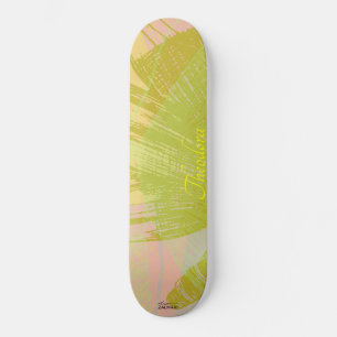 Abstract Gold Butterfly Pink Violet Pastel Skateboard
