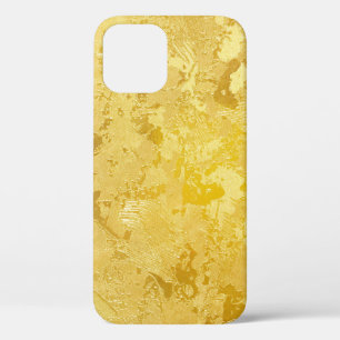 Abstract gold colour painted on grunge rough surfa iPhone 12 case