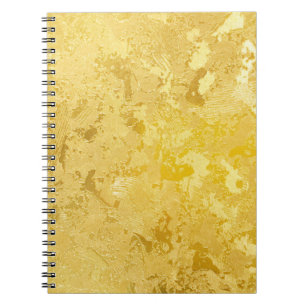 Abstract gold colour painted on grunge rough surfa notebook