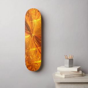 Abstract Gold Combs Skateboard