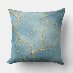 Abstract Gold Crack Texture with Wet Metallic Cushion
