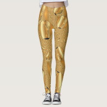 Abstract Gold Digger Design Leggings for Women