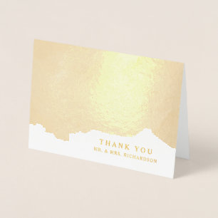 Abstract Gold Elegant Thank You Foil Card