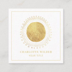 Abstract Gold Foil Circle Square Business Card