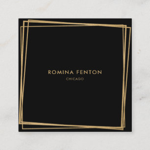 Abstract Gold Foil Frames Modern Professional Square Business Card