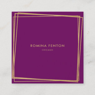 Abstract Gold Foil Frames Modern Professional Square Business Card