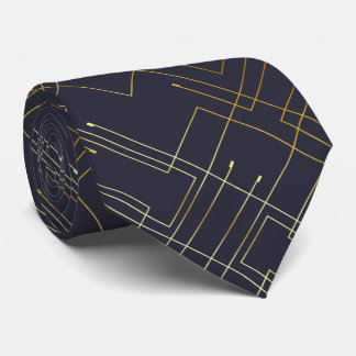 Abstract Gold Foil Neck Tie