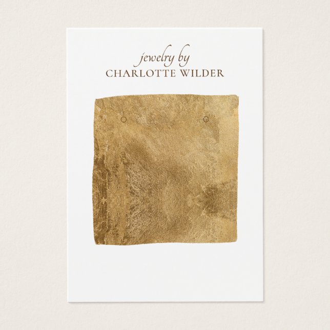 Abstract Gold Foil Shape Earring Display Card (Front)