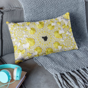Abstract Gold Fractal Lumbar Cushion