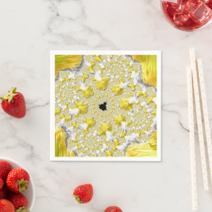 Abstract Gold Fractal Napkin