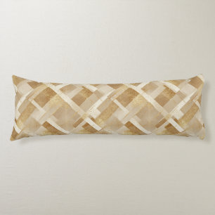 Abstract Gold Geometric Pattern with Metallic Body Cushion