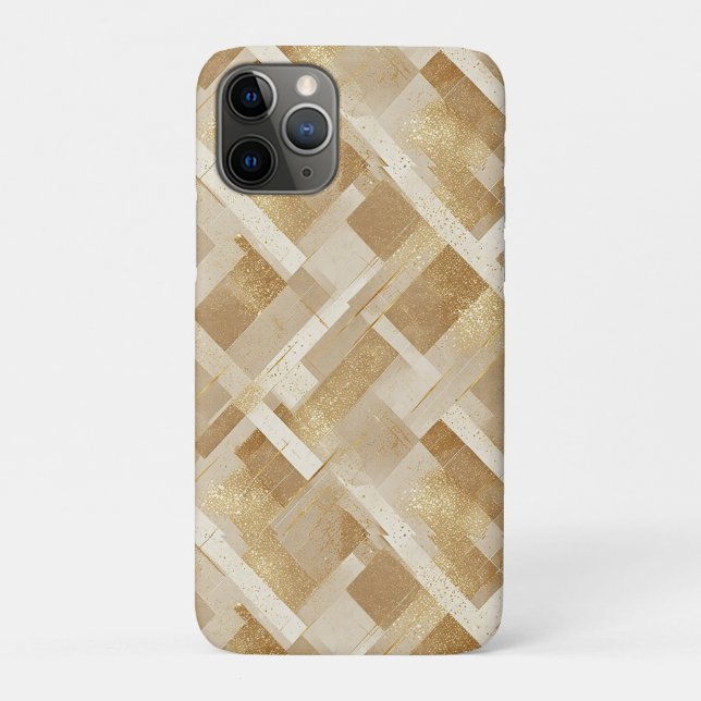 Abstract Gold Geometric Pattern with Metallic Case-Mate iPhone Case (Back)