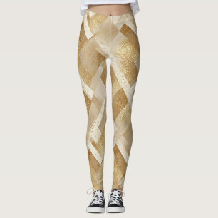 Abstract Gold Geometric Pattern with Metallic Leggings