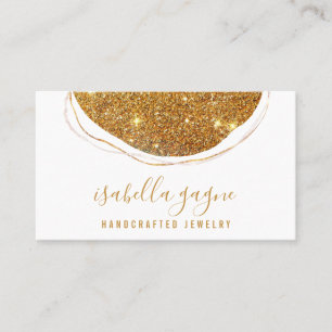 Abstract Gold Glitter Jewlery Designer Business Ca Card