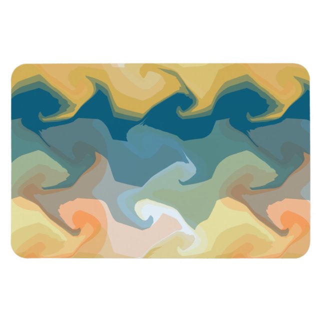 ABSTRACT GOLD GREEN BLUE MAGNET (Horizontal)