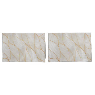 Abstract Gold Leaves Artwork   Pillowcase