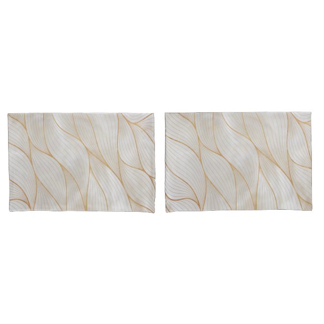 Abstract Gold Leaves Artwork | Pillowcase (Front-Set)