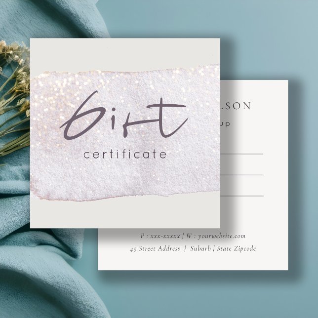 Abstract Gold Lilac Brush Stoke Gift Certificate (Creator Uploaded)
