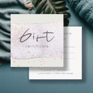 Abstract Gold Lilac Brush Stoke Gift Certificate