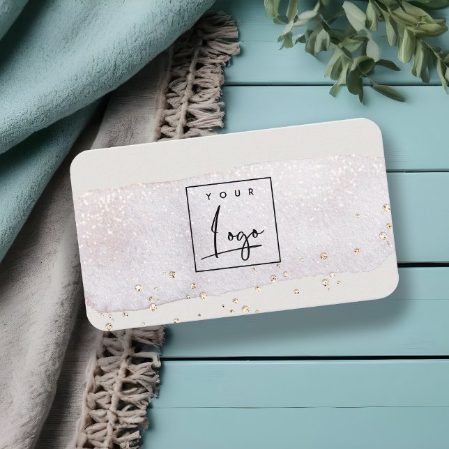 Abstract Gold Lilac Brush Stoke Watercolor Logo Business Card (Creator Uploaded)