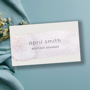 Abstract Gold Lilac Brush Stoke Watercolor Shimmer Business Card