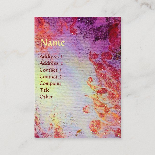 ABSTRACT GOLD MAGIC SWIRLS MONOGRAM BUSINESS CARD (Front)