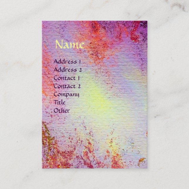 ABSTRACT GOLD MAGIC SWIRLS MONOGRAM BUSINESS CARD (Front)