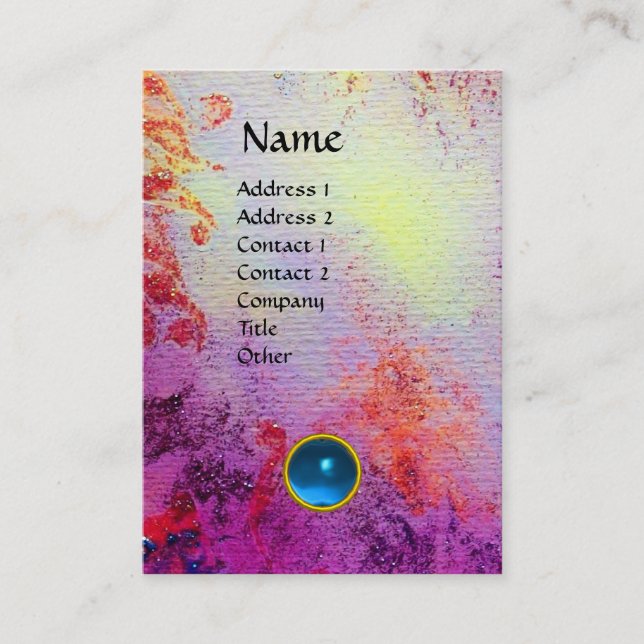 ABSTRACT GOLD MAGIC SWIRLS MONOGRAM GEM BUSINESS CARD (Front)