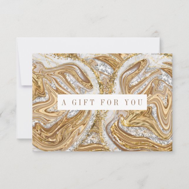 Abstract Gold Marble Gift Certificate (Front)