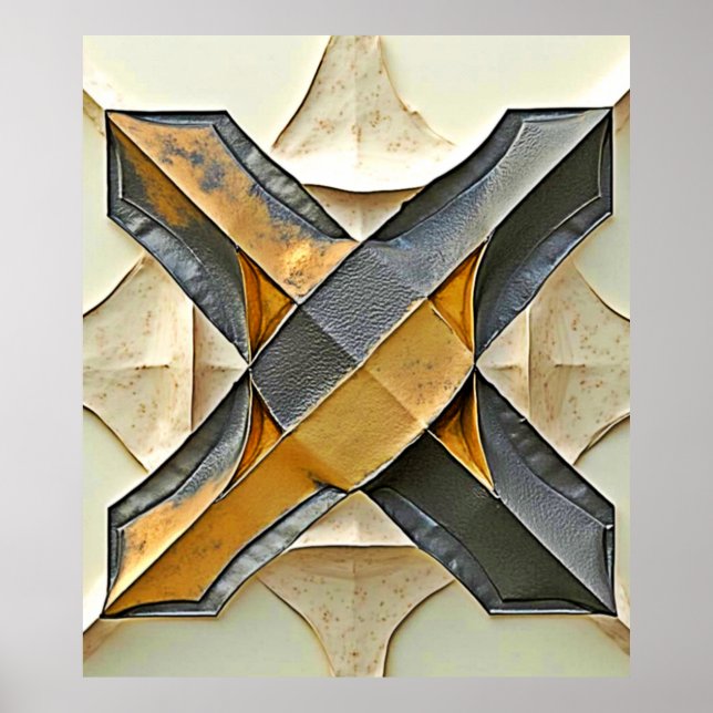 Abstract Gold Metal Design Poster (Front)
