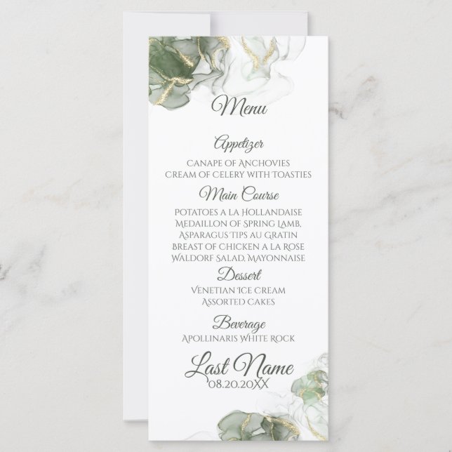 Abstract  Gold Muted Sage Green (Front)