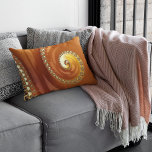 Abstract Gold Orange Gradient Spiral Fractal Lumbar Cushion<br><div class="desc">This lumbar pillow features a beautiful spiral fractal gradient design in orange and gold shades.</div>