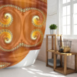 Abstract Gold Orange Gradient Spiral Fractal Shower Curtain<br><div class="desc">This product features a beautiful spiral fractal gradient design in orange and gold shades.</div>