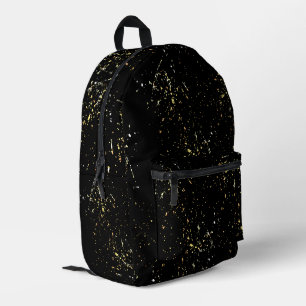 Abstract Gold Paint Splatter Design Printed Backpack