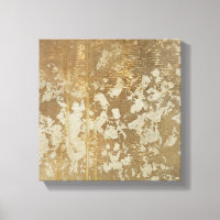 Abstract Gold Painting with Silver Speckles