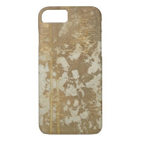 Abstract Gold Painting with Silver Speckles