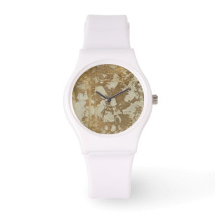 Abstract Gold Painting with Silver Speckles Watch