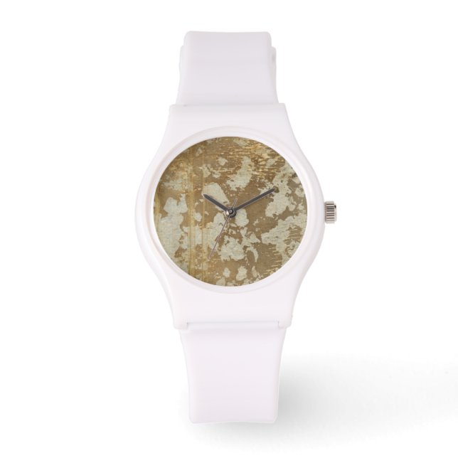 Abstract Gold Painting with Silver Speckles Watch (Front)