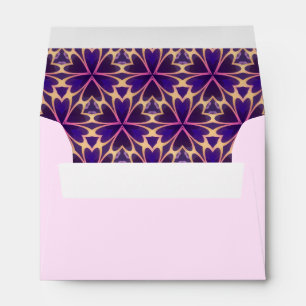 Abstract Gold Pink Flowers Envelope