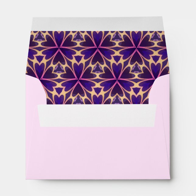 Abstract Gold Pink Flowers Envelope (Back (Bottom))