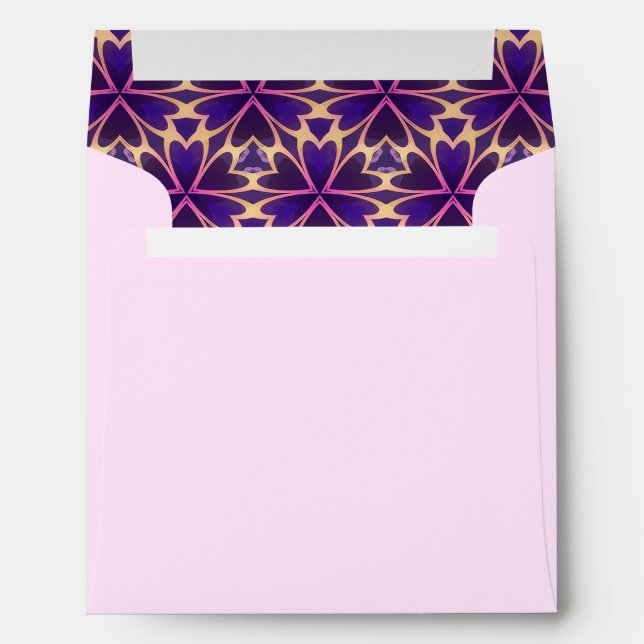 Abstract Gold Pink Flowers Envelopes (Back (Bottom))