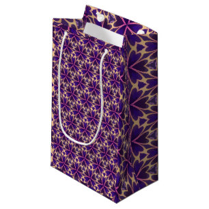 Abstract Gold Pink Flowers Small Gift Bag