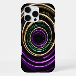 Abstract Gold Purple Green Swirl iPhone 16 Pro Max Case