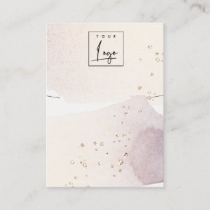 Abstract Gold Purple Logo Band Necklace Display Business Card