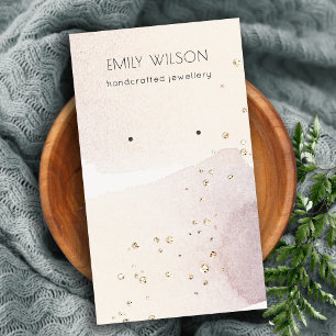 Abstract Gold Purple Watercolor Earring Display Business Card
